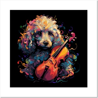 Poodle Playing Violin Posters and Art